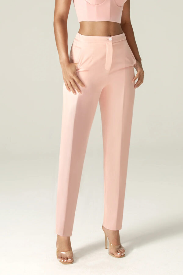 Cleo Tailored Straight Pants (Soft Pink) - Image 2