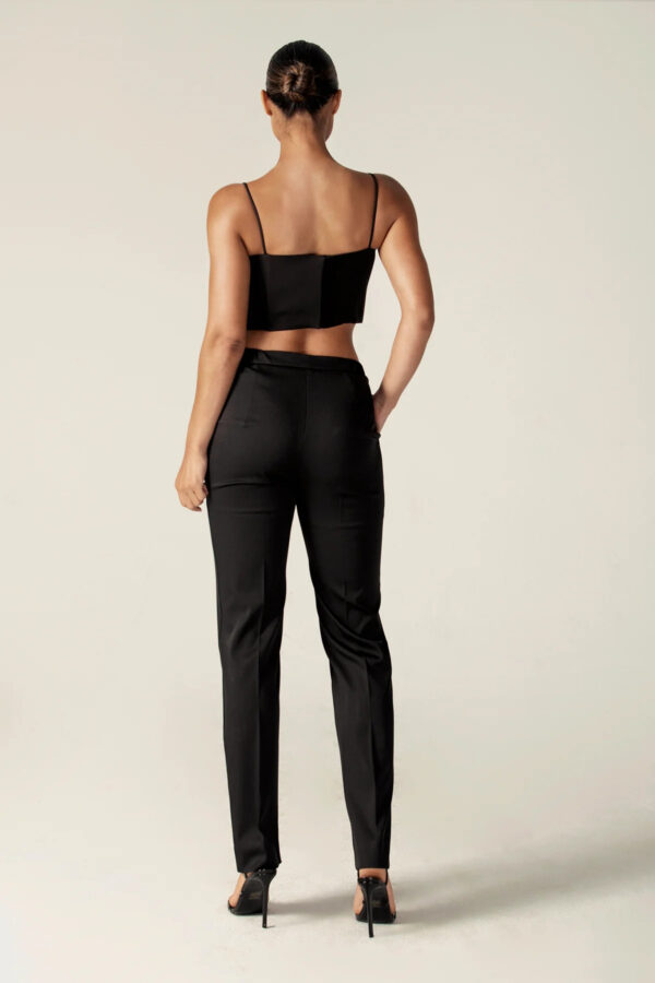 Cleo Tailored Straight Pants (Black) - Image 2