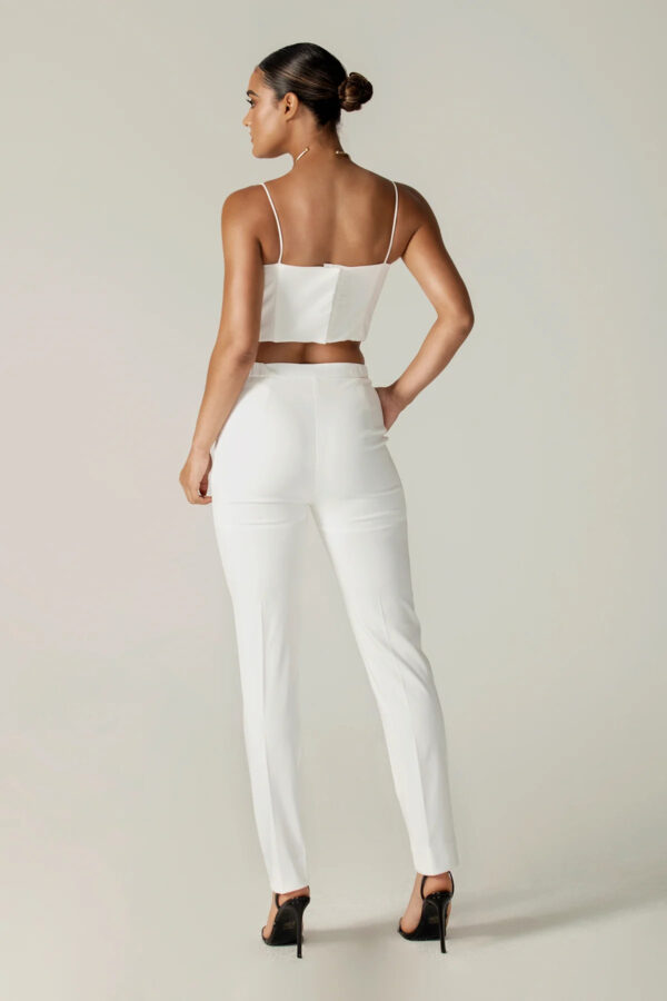 Cleo Tailored Straight Pants (Off White) - Image 2