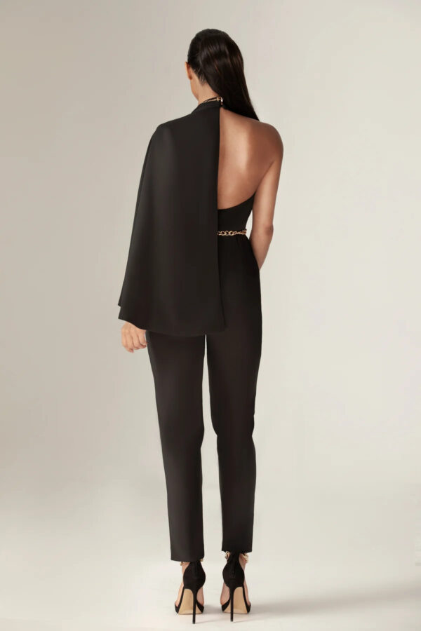 Lyla Crepe Slit Sleeves Jumpsuit (Black) - Image 7