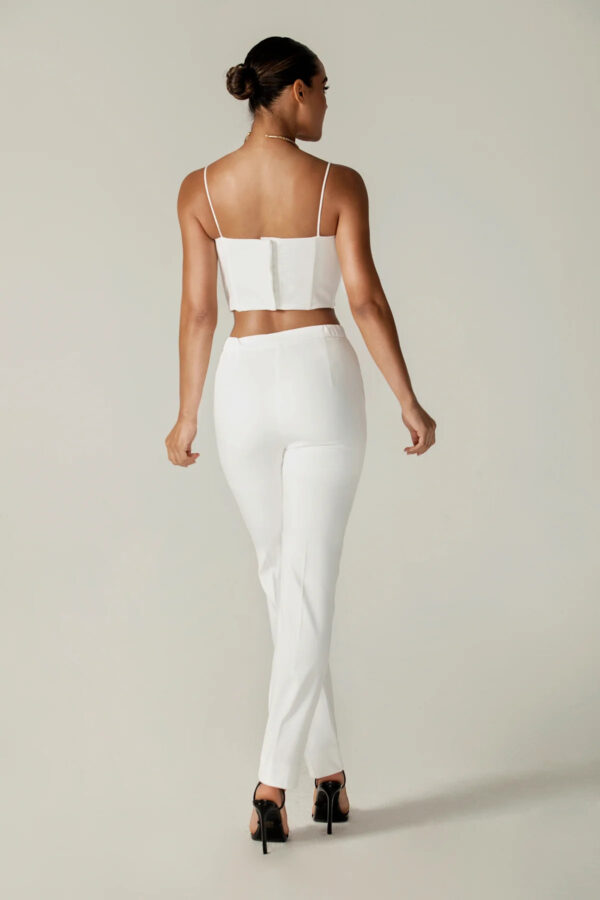 Cleo Tailored Straight Pants (Off White) - Image 3