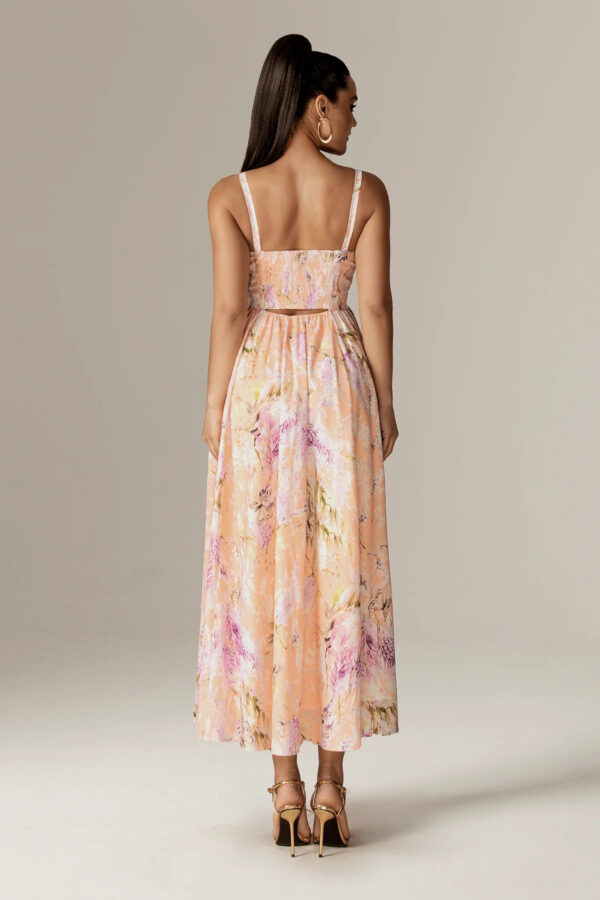 Sione Cutout Midi Dress (Coral Butterfly Meadow) - Image 8