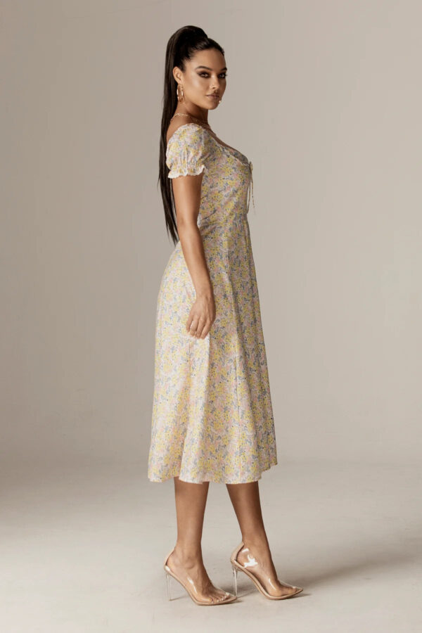 Kentra Sweetheart Puff Sleeves Midi Sundress (English Garden) - Image 6