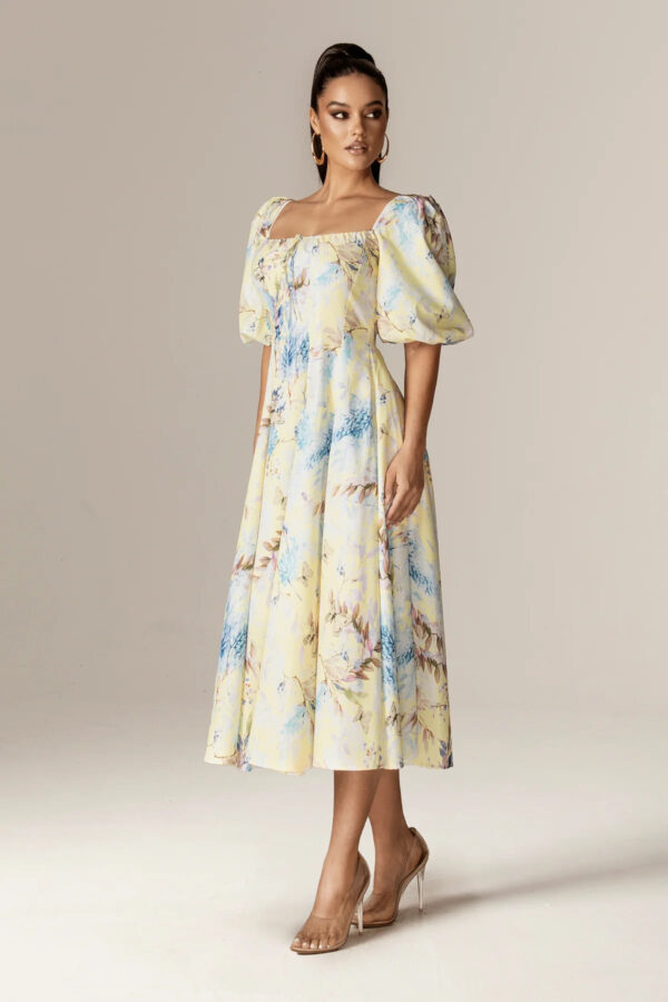 Altha Floral Print Corset Mini Dress (Blush Swirl) - Image 7