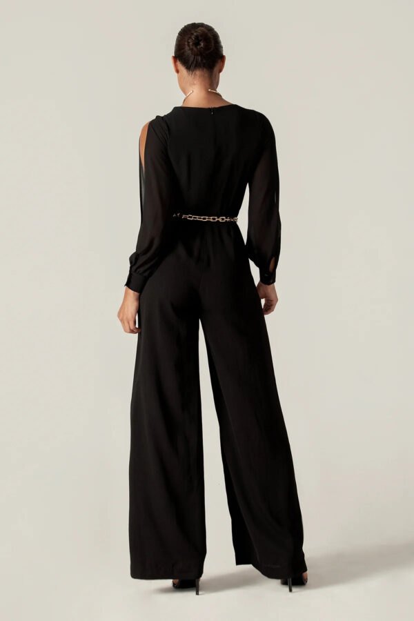 Serah Crepe Slit Sleeves Jumpsuit (Black) - Image 6