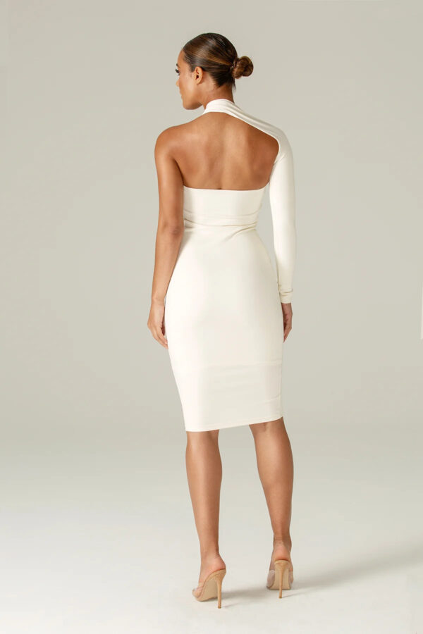 Dasha Modern Midi Dress (Off White) - Image 5