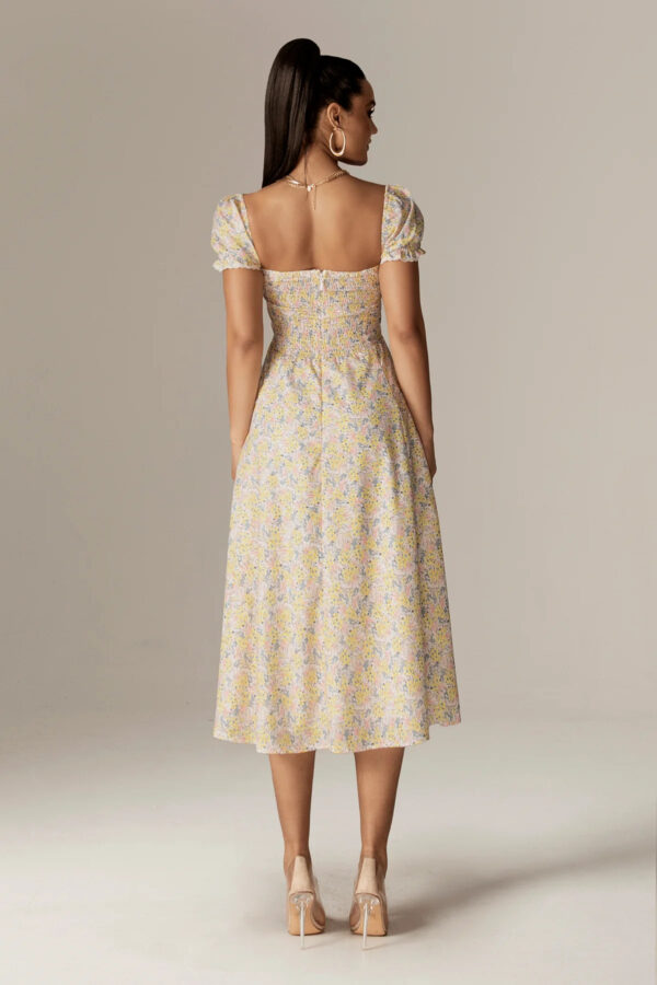 Kentra Sweetheart Puff Sleeves Midi Sundress (English Garden) - Image 5