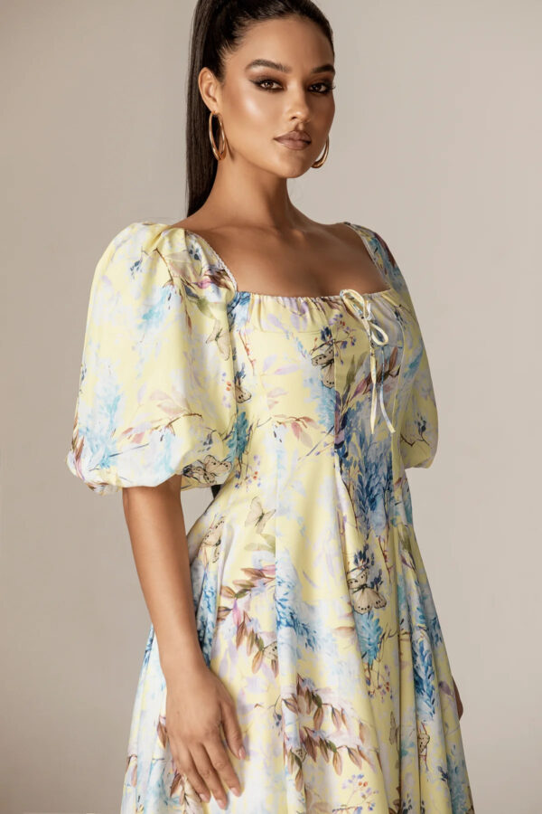 Altha Floral Print Corset Mini Dress (Blush Swirl) - Image 5