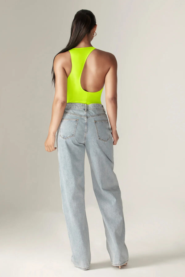 Storm Backless Cutout Bodysuit (Fluorescent Green) - Image 4