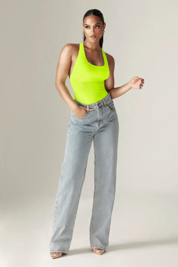 Storm Backless Cutout Bodysuit (Fluorescent Green) - Image 3